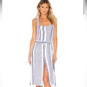 NWT Rails Bay Stripe midi button down dress size large
